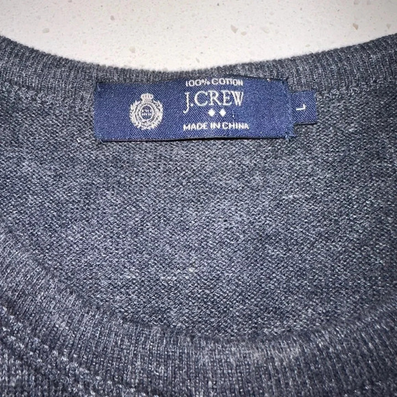 J. Crew Factory Men’s pullover light weight sweater crew neck Large Blue preppy - Picture 3 of 4